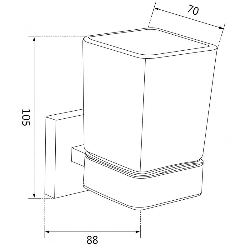 Mexen Vox kelímek na zubní kartáčky, chrom - 707038-00