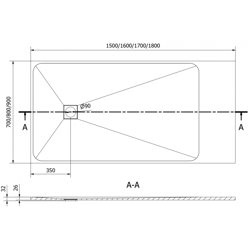 Mexen Bert obdélníkový sprchový kout SMC 150 x 90 cm, bílý - 4K109015