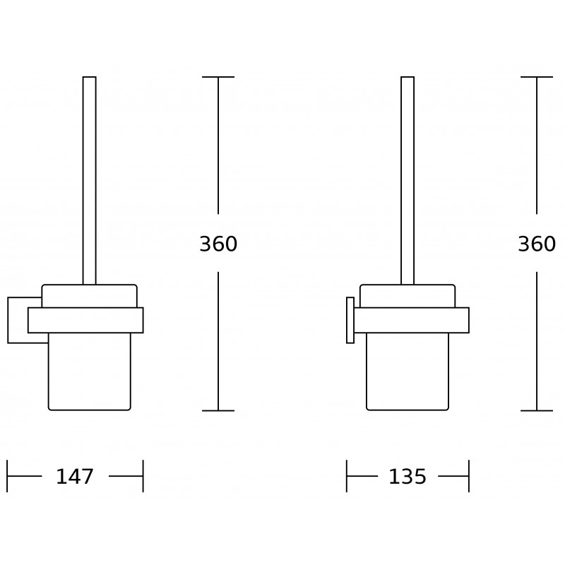 Mexen Vox toaletní kartáč, černý - 707050-70