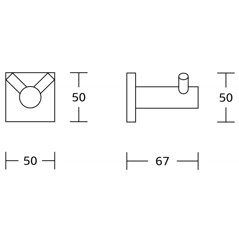 Mexen dvojitý háček na ručník, chrom - 7081835-00