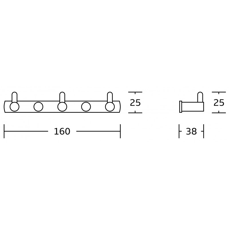 Mexen trojitý háček na ručník, černý - 709163-70