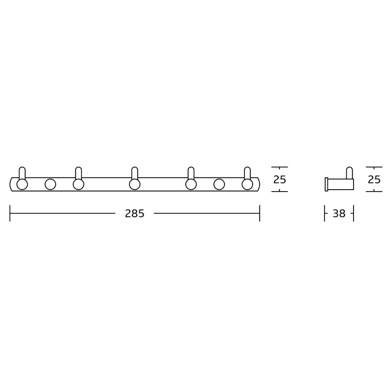 Mexen háček na ručník s pěti držáky, chrom - 709165-00
