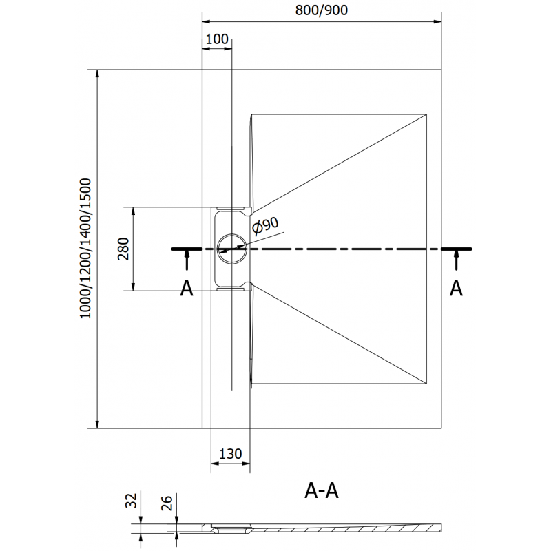 Mexen Egon sprchová vanička obdélníková SMC 100 x 80 cm, bílá - 4R108010