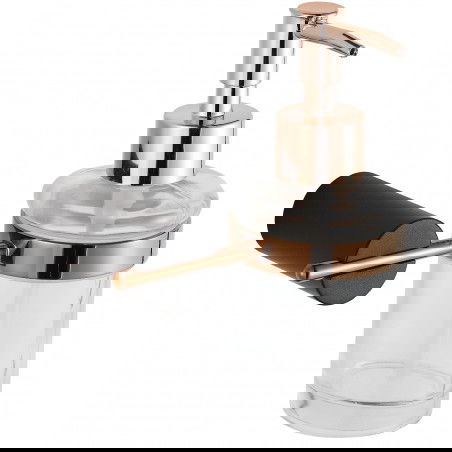 Mexen Aron dávkovač mýdla, černý/růžové zlato - 70881388-67