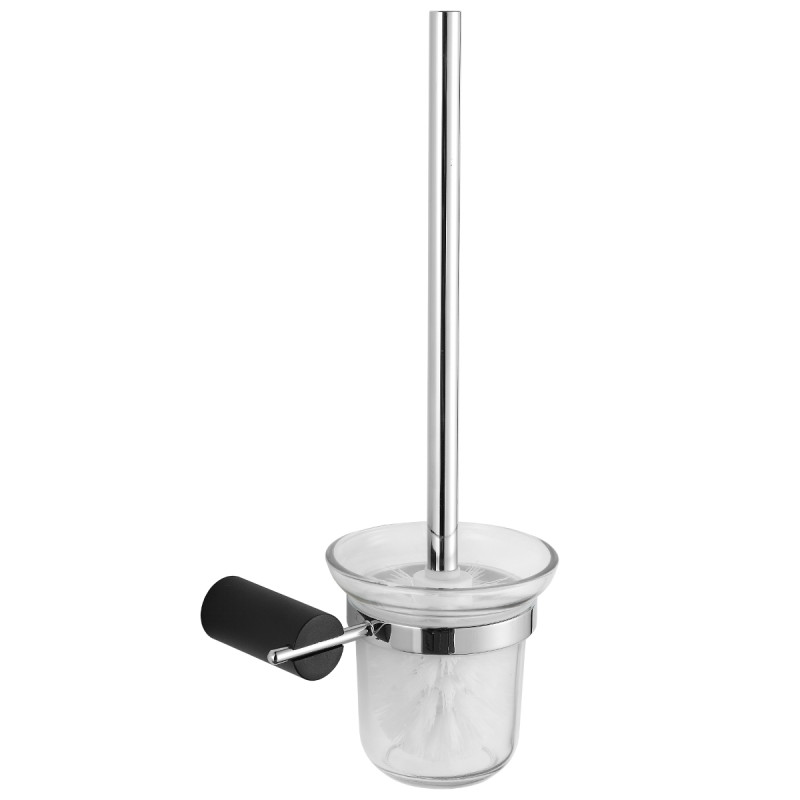 Mexen Aron toaletní kartáč, černá/chrom - 7088150-07