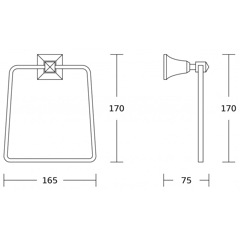 Mexen Dalia věšák na ručník, zlatý - 7017332-50