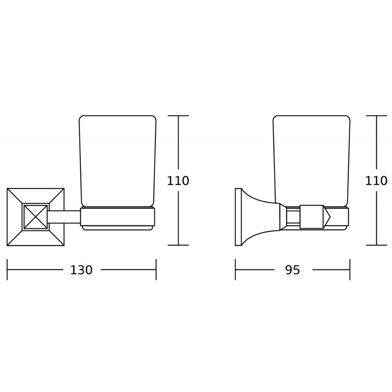 Mexen Dalia kelímek na kartáčky, černý - 7017338-70