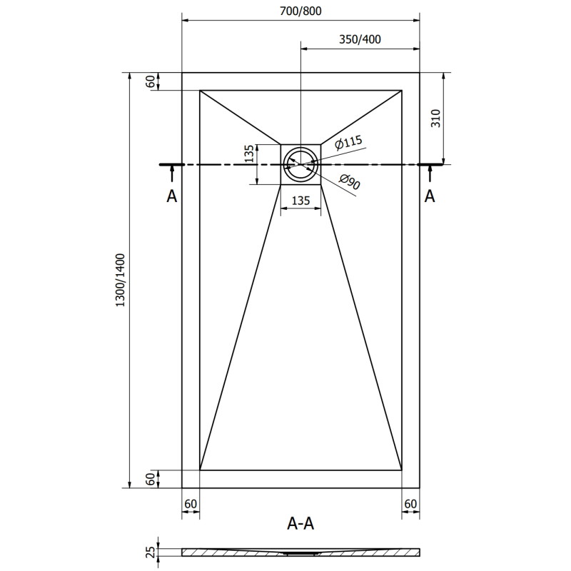 Mexen Stone+ obdélníková kompozitní vanička 130 x 70 cm, bílá, bílý kryt - 44107013-W