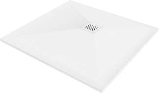Mexen Stone+ kompozitní čtvercová sprchová vanička 80 x 80 cm, bílá, bílý kryt - 44108080-W