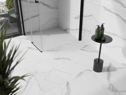 Mexen Stone+ kompozitní sprchová vanička čtvercová 90 x 90 cm, bílá, kryt bílý - 44109090-W