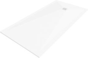 Mexen Stone+ kompozitní sprchová vanička obdélníková 160 x 90 cm, bílá, bílý kryt - 44109016-W