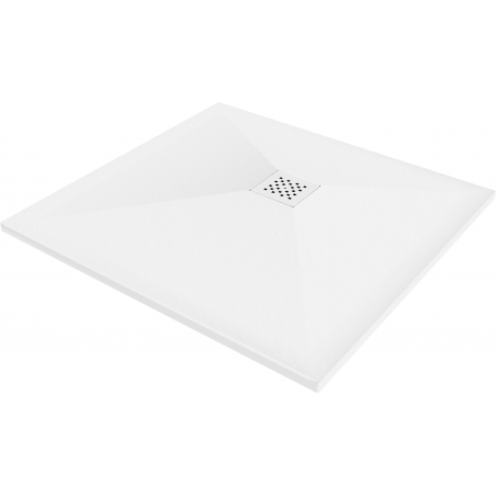 Mexen Stone+ čtvercový kompozitní sprchový kout 100 x 100 cm, bílý, bílá maska - 44101010-W