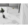 Mexen Stone+ čtvercová kompozitní sprchová vanička 100 x 100 cm, bílá, zlatá krytka - 44101010-G