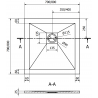 Mexen Stone+ čtvercová kompozitní sprchová vanička 80 x 80 cm, bílá, zlatý kryt - 44108080-G