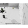 Mexen Stone+ čtvercová kompozitní sprchová vanička 160 x 100 cm, bílá, zlatý kryt - 44101016-G
