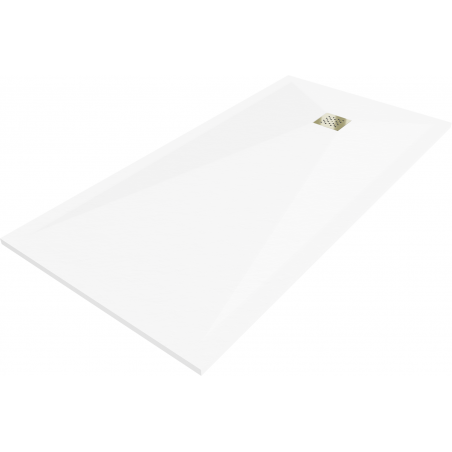 Mexen Stone+ kompozitový sprchový kout obdélníkový 180 x 90 cm, bílý, zlatý kryt - 44109018-G