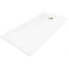 Mexen Stone+ obdélníková kompozitní sprchová vanička 200 x 80 cm, bílá, zlatá maska - 44108020-G