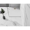 Mexen Stone+ obdélníková kompozitní sprchová vanička 90 x 80 cm, bílá, zlatá krytka - 44108090-G