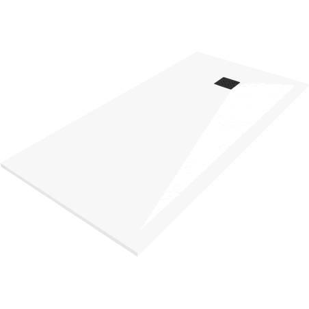 Mexen Stone+ sprchová vanička kompozitní obdélníková 180 x 80 cm, bílá, černá krytka - 44108018-B