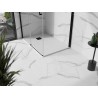 Mexen Stone+ obdélníkový kompozitní sprchový kout 130 x 90 cm, bílý, černý kryt - 44109013-B