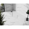 Mexen Stone+ obdélníkový kompozitní sprchový kout 140 x 100 cm, bílý, černý kryt - 44101014-B