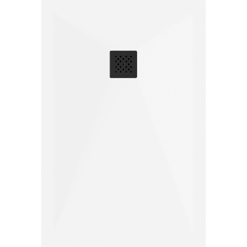 Mexen Stone+ kompozitní obdélníkový sprchový kout 100 x 70 cm, bílý, černý kryt - 44107010-B