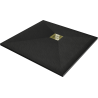 Mexen Stone+ kompozitní čtvercová sprchová vanička 80 x 80 cm, černá, zlatá krytka - 44708080-G