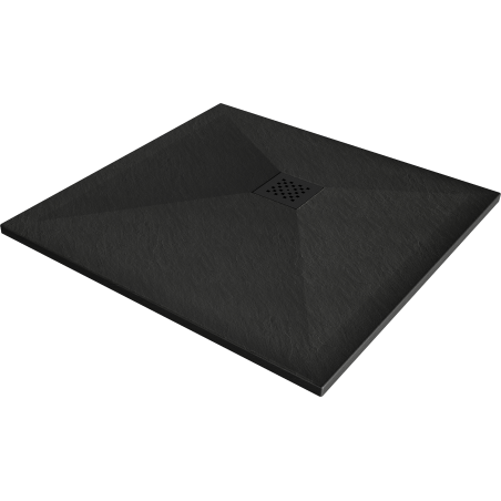 Mexen Stone+ kompozitní čtvercová sprchová vanička 70 x 70 cm, černá, černý kryt - 44707070-B
