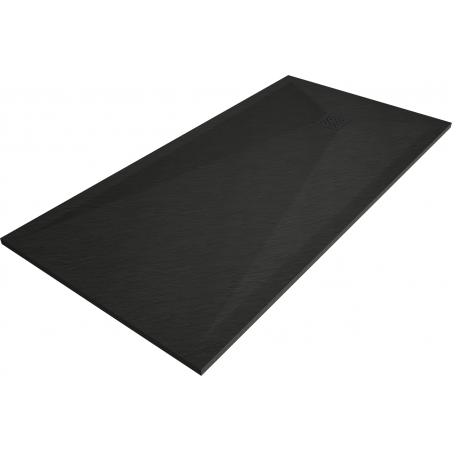 Mexen Stone+ obdélníkový kompozitní sprchový kout 180 x 90 cm, černý, černý kryt - 44709018-B