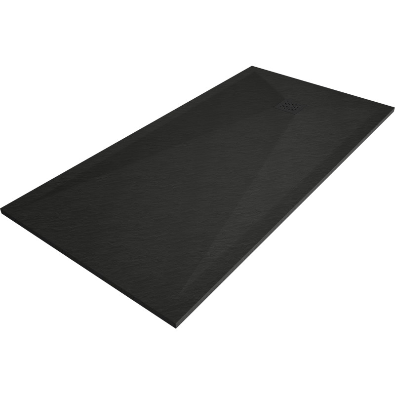 Mexen Stone+ obdélníkový kompozitový sprchový kout 180 x 100 cm, černý, černý kryt - 44701018-B
