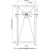 Mexen Stone+ obdélníkový kompozitní sprchový kout 180 x 90 cm, černý, černý kryt - 44709018-B