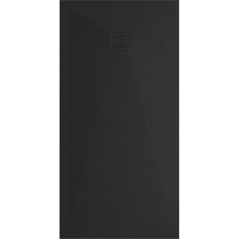Mexen Stone+ obdélníková kompozitní sprchová vanička 160 x 70 cm, černá, černý kryt - 44707016-B