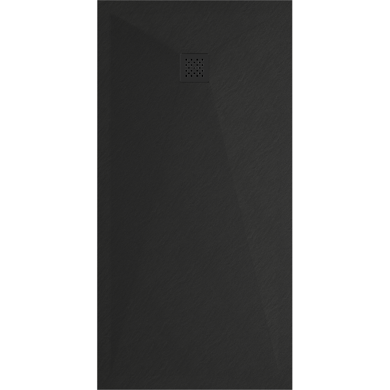 Mexen Stone+ obdélníková kompozitní sprchová vanička 180 x 80 cm, černá, černý kryt - 44708018-B