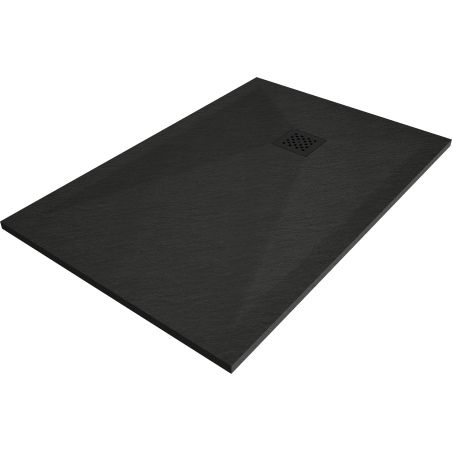 Mexen Stone+ obdélníková kompozitní sprchová vanička 110 x 70 cm, černá, černý kryt - 44707011-B