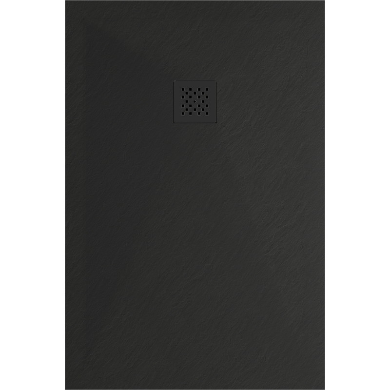 Mexen Stone+ Obdélníková kompozitní sprchová vanička 100 x 90 cm, černá, černý kryt - 44709010-B