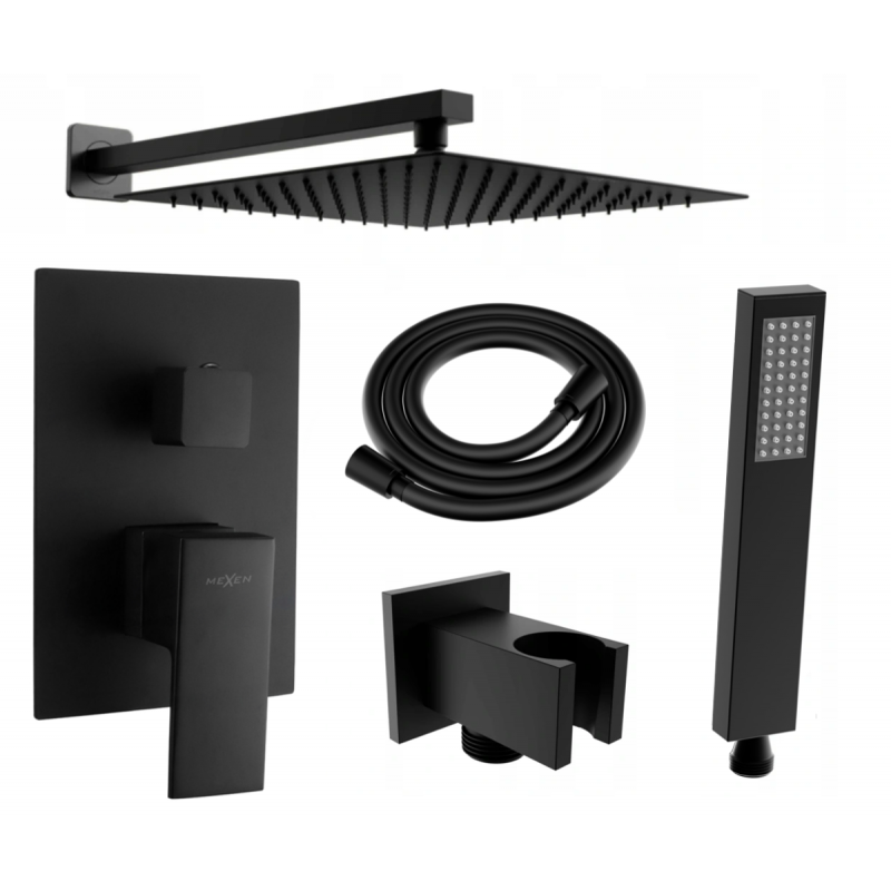 Mexen Uno DR02 podomítková sprchová sada, černá - 71435DR02-70