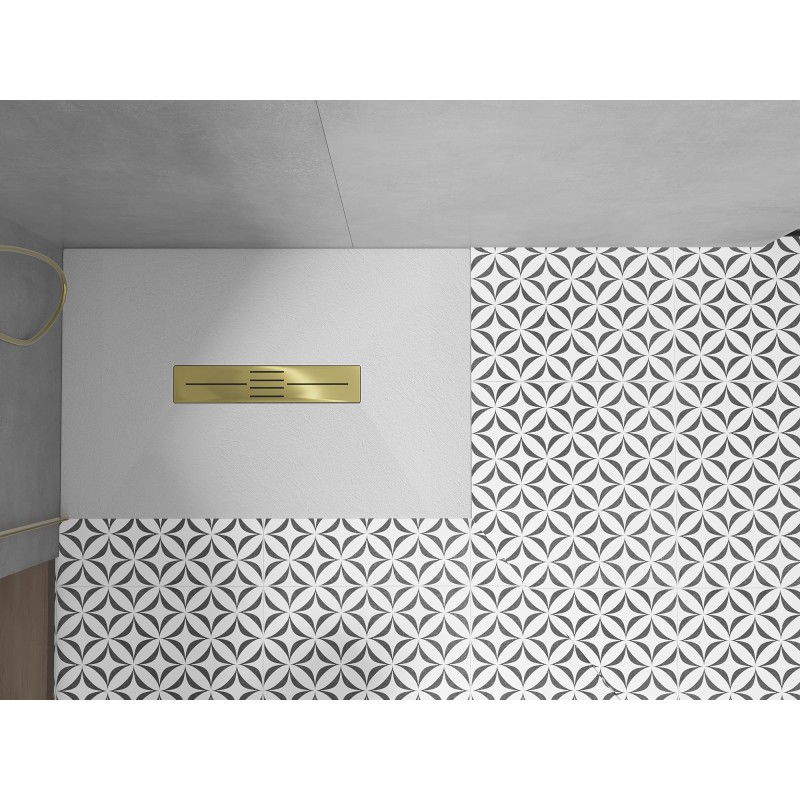 Mexen Toro obdélníkový sprchový kout SMC 110 x 70 cm, bílý, krytka zlatá - 43107011-G