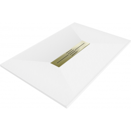 Mexen Toro Obdélníkový sprchový kout SMC 120 x 80 cm, bílý, zlatý kryt - 43108012-G