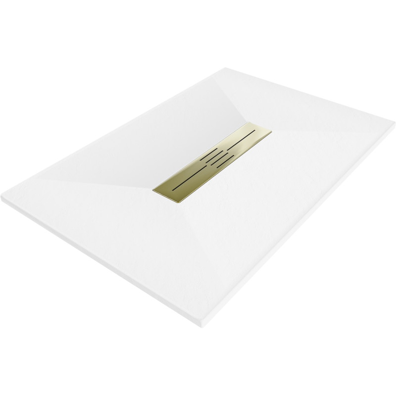 Mexen Toro obdélníkový sprchový kout SMC 140 x 80 cm, bílý, kryt zlatý - 43108014-G