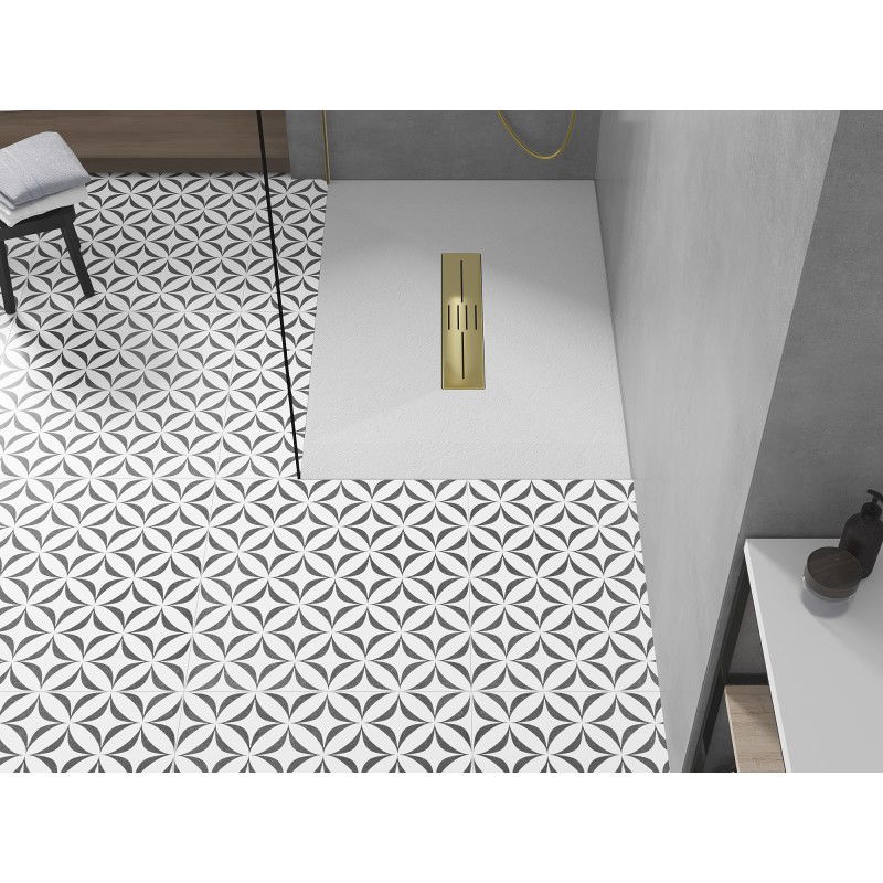 Mexen Toro obdélníkový sprchový kout SMC 140 x 80 cm, bílý, zlatý kryt - 43108014-G