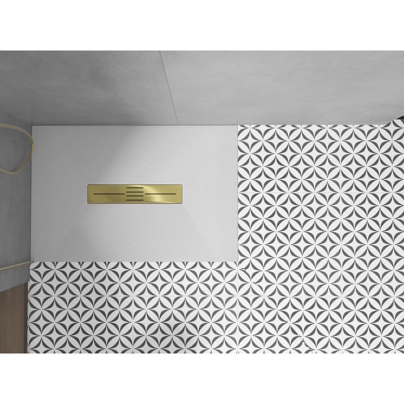 Mexen Toro obdélníkový sprchový kout SMC 130 x 80 cm, bílý, kryt zlatá - 43108013-G