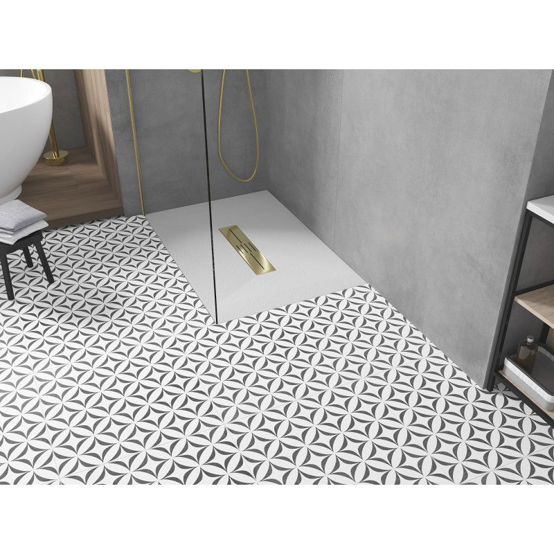 Mexen Toro obdélníkový sprchový kout SMC 100 x 90 cm, bílý, kryt zlatý - 43109010-G