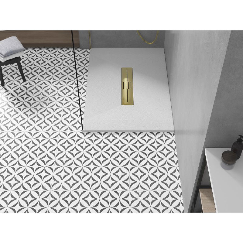 Mexen Toro obdélníkový sprchový kout SMC 130 x 90 cm, bílý, krytka zlatá - 43109013-G