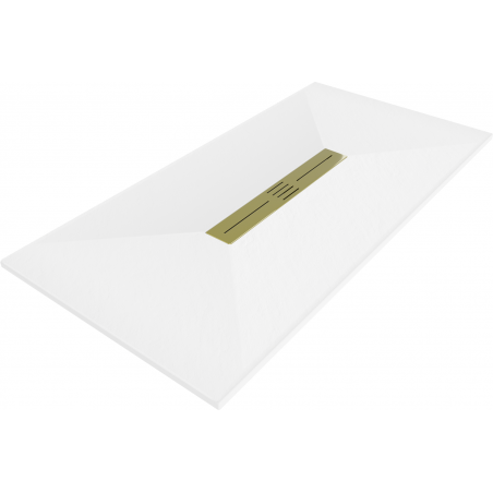 Mexen Toro obdélníkový sprchový kout SMC 160 x 80 cm, bílý, zlatá krytka - 43108016-G