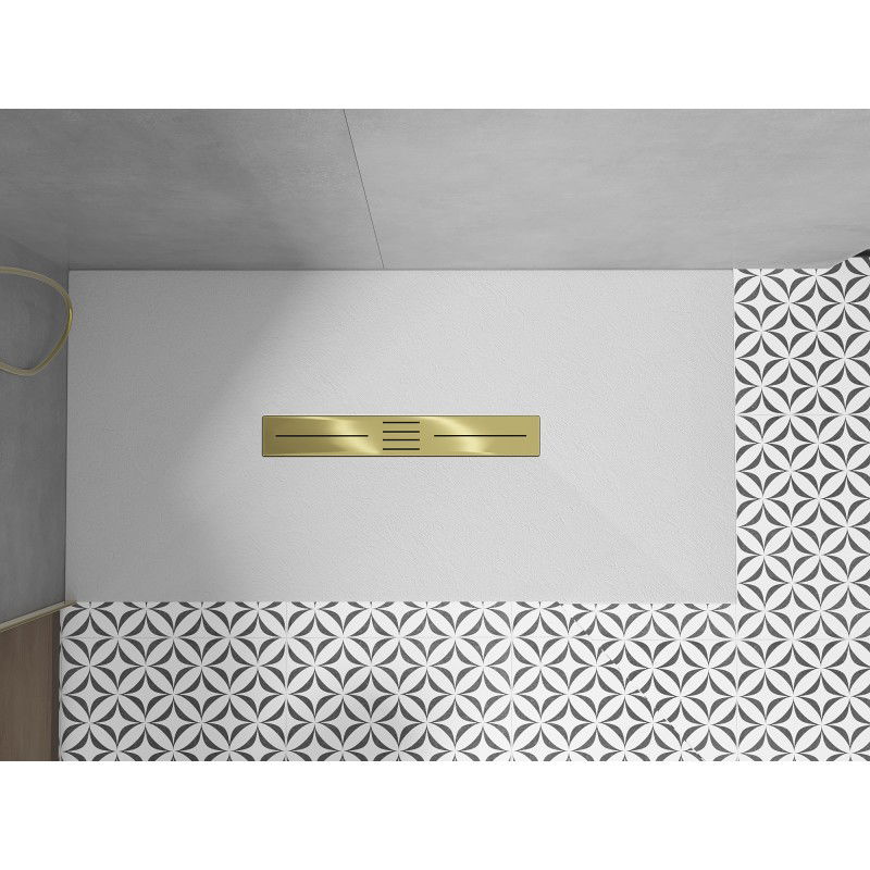 Mexen Toro obdélníkový sprchový kout SMC 160 x 80 cm, bílý, zlatý kryt - 43108016-G