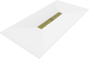 Mexen Toro pravoúhlý sprchový kout SMC 180 x 80 cm, bílý, zlatá krytka - 43108018-G