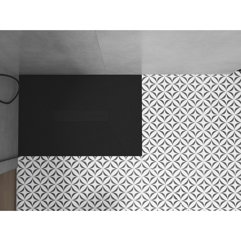 Mexen Toro obdélníková sprchová vanička SMC 100 x 80 cm, černá, kryt černý - 43708010-B