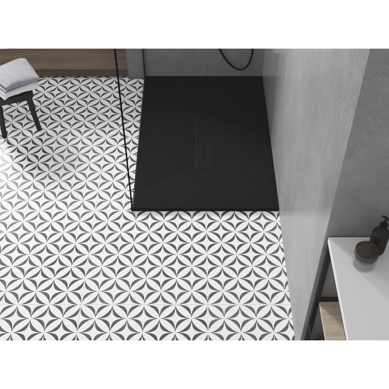 Mexen Toro obdélníková sprchová vanička SMC 100 x 80 cm, černá, černý kryt - 43708010-B