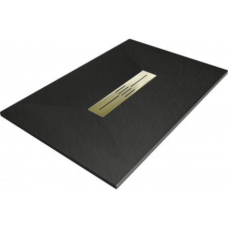 Mexen Toro obdélníkový sprchový kout SMC 100 x 70 cm, černý, zlatá krytka - 43707010-G