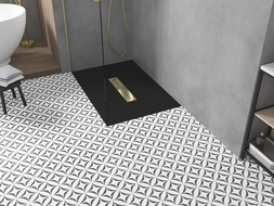 Mexen Toro obdélníkový sprchový kout SMC 140 x 80 cm, černý, krytka zlatá - 43708014-G